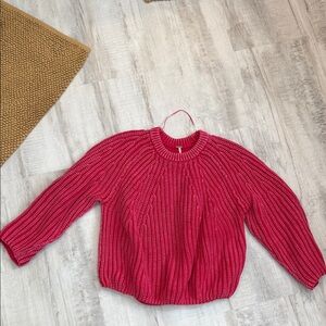 Free People Pink Knit Sweater